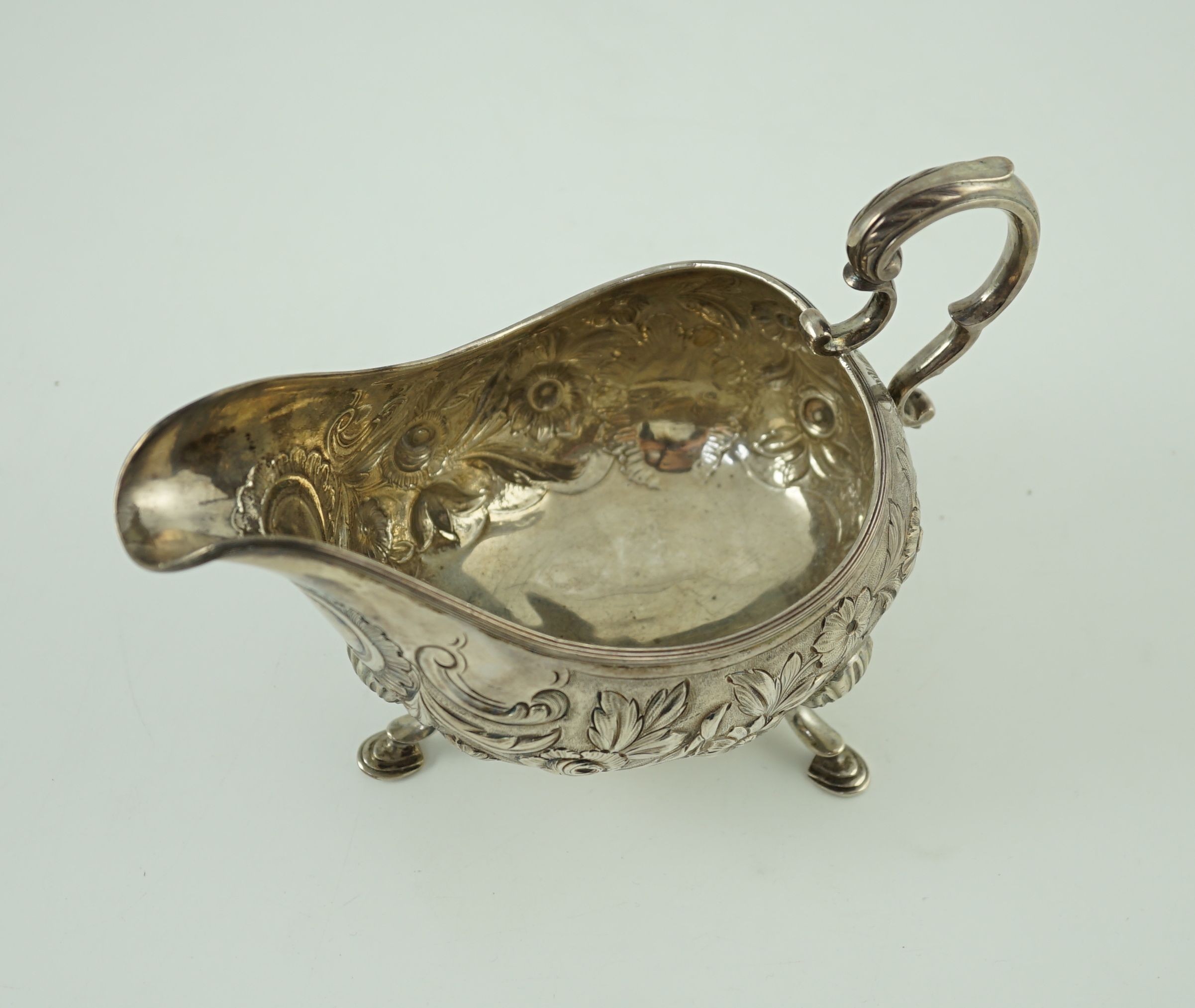 A George III Irish silver sauceboat, by Matthew West